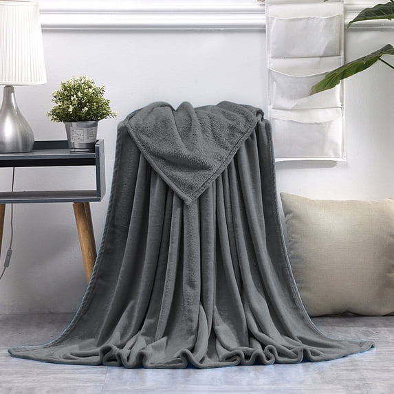 Solid Color Flannel Fleece Blanket | 59.05x39.37 Inches | Soft Velvet Polyester | Sofa Bed Throw | 1 Piece
