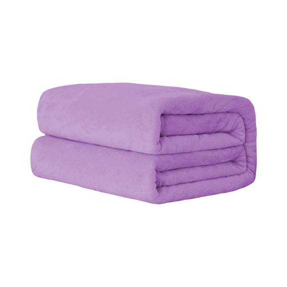 Solid Color Flannel Fleece Blanket Soft Velvet Conditioning Throw 59 x 39 Inches 1-Piece Sofa or Bed Blanket in Coffee