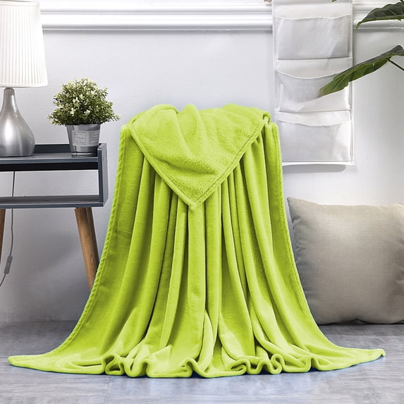 Solid Color Flannel Throw Blanket 59x39in Soft Fleece Lap Blanket Cozy Lightweight Velvet Feel Sofa Couch Bed Cover Warm All Season Throw Easy Care Gift for Living Room or Bedroom