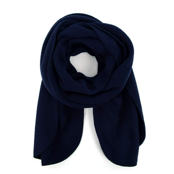 Solid Color Fleece Unisex Winter Scarf (Navy)
