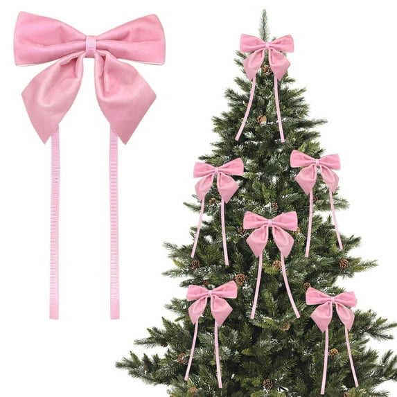 Solid Color Flocked Velvet Gift Bow Belt Hand-Knotted Christmas Packaging Ribbon DIY Craft Ribbon for Holiday Gifts Wreaths Trees Presents Decorative Bow Accents