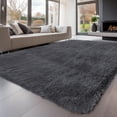 thumbnail image 1 of Solid Color Fluffy Rugs, Non-slip Soft Shaggy Floor Carpet Mats & Rugs for Room Decor, Washable Non-slip Modern Area Rug, Modern-style Decorative Carpets for Home Livingroom Bedroom, Dark Gray, 1 of 9