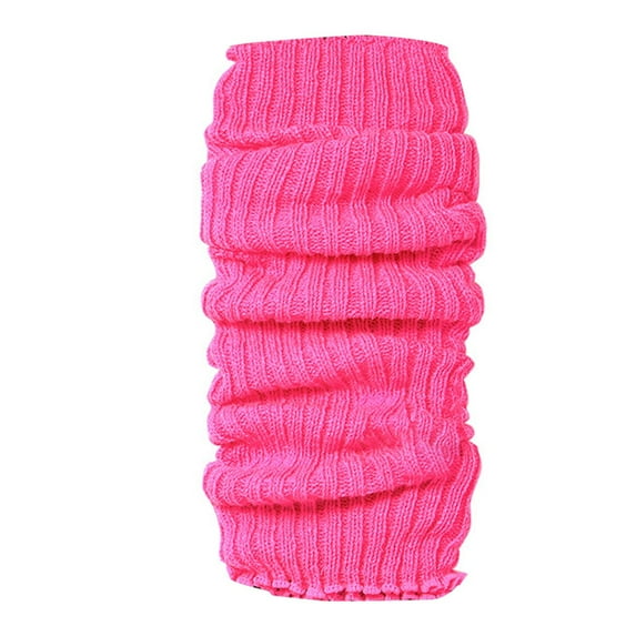 Solid Color Foot Warmers Party Thick Leg Warmers Wool Knitted Socks Warm Socks for Casual and Festive Wear,Pink,One Size
