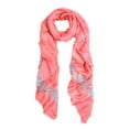 thumbnail image 1 of Solid Color Frayed Edge Sequin Stripe Glitter Scarf, 1 of 3