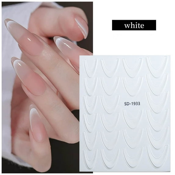 Solid Color French Gradient Nail Stickers - Self-Adhesive Nail Art Decals for Natural & Fake Nails, 9.2x7.2cm, DIY Nail Decor with Top Coat, 1-Pack