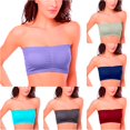 thumbnail image 1 of Solid‑Color Front Gathered Strapless Bust Wrap Detachable Chest Pads Soft Knit Plus‑Size Layering Bandeau, 1 of 5