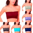 thumbnail image 1 of Solid‑Color Front Gathered Strapless Bust Wrap Detachable Chest Pads Soft Knit Plus‑Size Layering Bandeau, 1 of 4