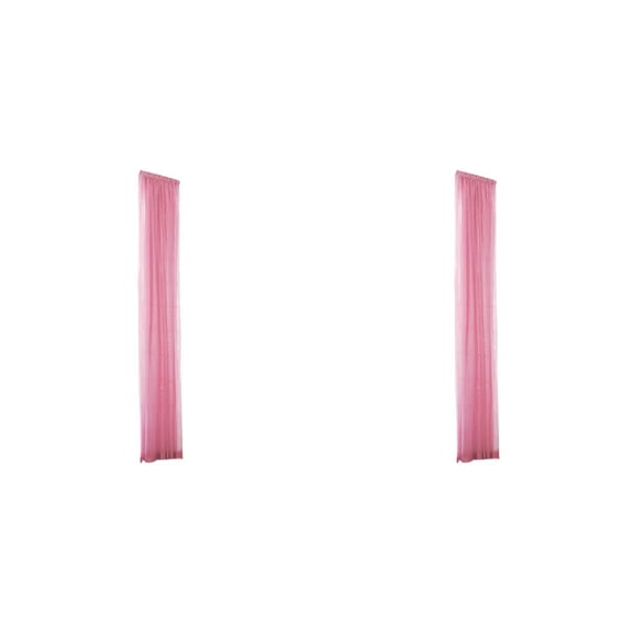 Solid Color Glass Yarn 80X200Cm Pole Threading Processing Polyester Curtains Color:Pink*2 Material:Tulle