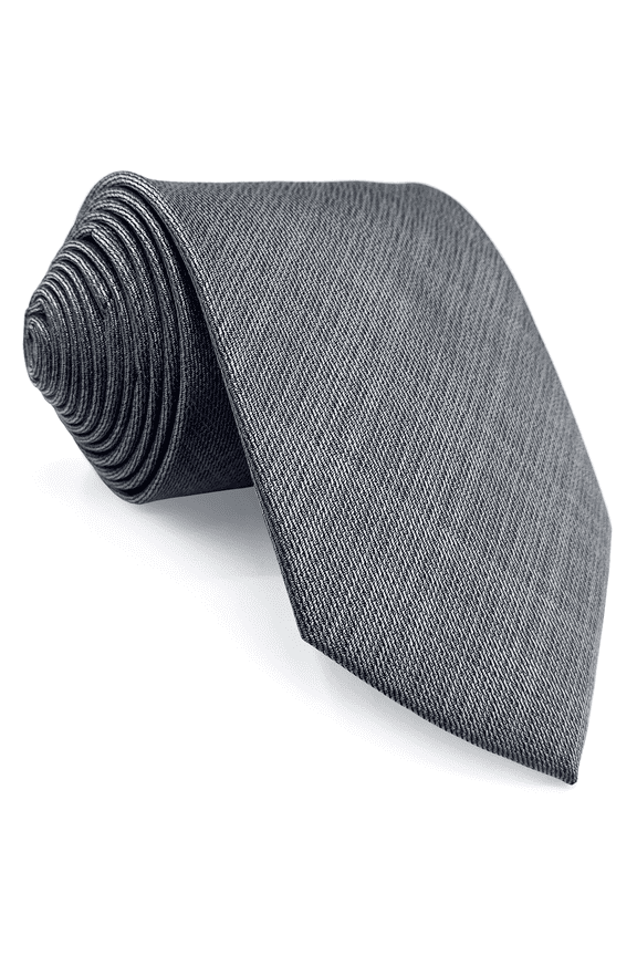 Solid Color Grey Mens Neckties Silk Tie Business Extra Long 63 inches