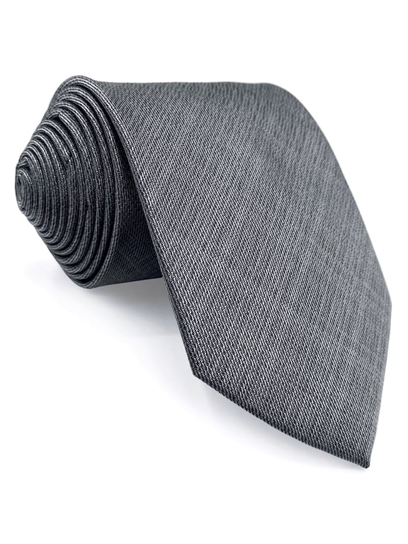 Solid Color Grey Mens Neckties Silk Ties Business Classic 57.5 inches