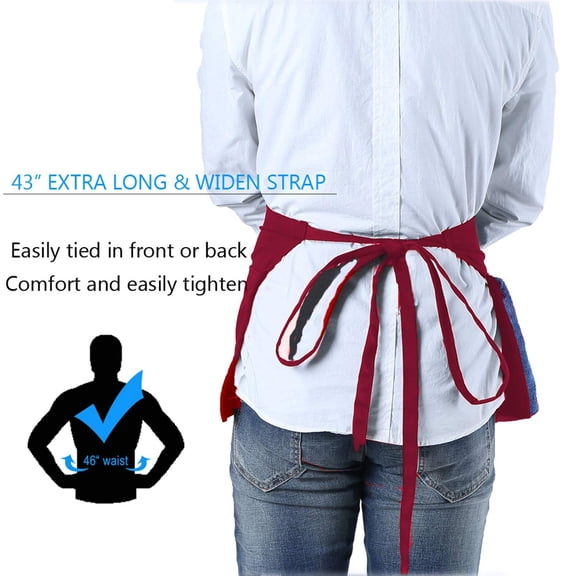 Solid Color Half Apron, Waterproof Kitchen ApronCooking pot grease dirt scrubbing,Kitchen cleaning supplies,ABS plastic-Wine