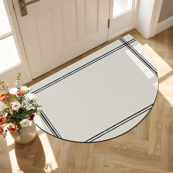 Solid Color Half Round Diatomaceous Earth Doormat, 24