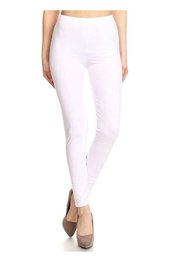 Solid Color High Elastic Waist Super Soft Lined Leggings - One Size Regular