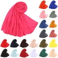 thumbnail image 1 of Solid Color Hijab Scarf for Women Head Wrap Long Turban Muslim Head Scarves Wraps, Women's Hijab Head Scarf Lightweight, Ideal for Home & Office Army Green One Size, 1 of 4