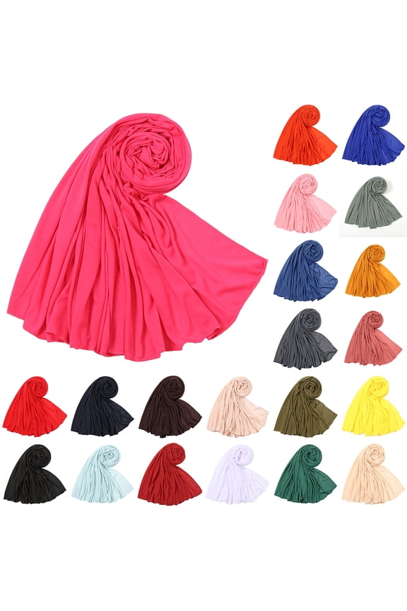 Solid Color Hijab Scarf for Women Head Wrap Long Turban Muslim Head Scarves Wraps, Women's Hijab Head Scarf Lightweight, Ideal for Home & Office Complexion One Size