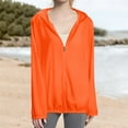 thumbnail image 1 of Solid Color Hooded Sun Clothing Jacket, Lightweight Close Fitting Sports Outdoor Long Sleeve Zipper Jacket, Nylon Spandex Blend, Comfortable For Outdoor Activities, Orange 6XL, Size S-XXXXXXXL, 1 of 5