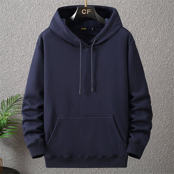 Solid Color Hoodies Men 12XL 10XL Plus Size Hoodies Autumn Winter Thick Fleece Hoodie Male Big Size 12XL Hooded Pullover Black