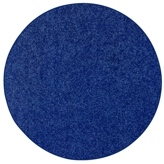Solid Color Indoor Area Rugs, Neon Blue - 3' Round