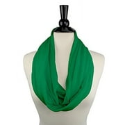 Pop Fashion Womens Scarf with Hidden Zipper Pocket Solid Color Green