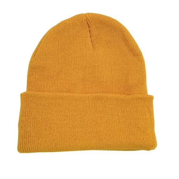 Solid Color Knit Beanie, Stretchable Winter Cap, Unisex Acrylic Stocking Hat, All-Season Beanie, Outdoor Sports Cap, Casual Everyday Beanie, Soft Stretch Knit Hat - Light Yellow