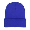 thumbnail image 1 of Solid Color Knit Beanie, Stretchable Winter Cap, Unisex Acrylic Stocking Hat, All-Season Beanie, Outdoor Sports Cap, Casual Everyday Beanie, Soft Stretch Knit Hat - Blue, 1 of 7