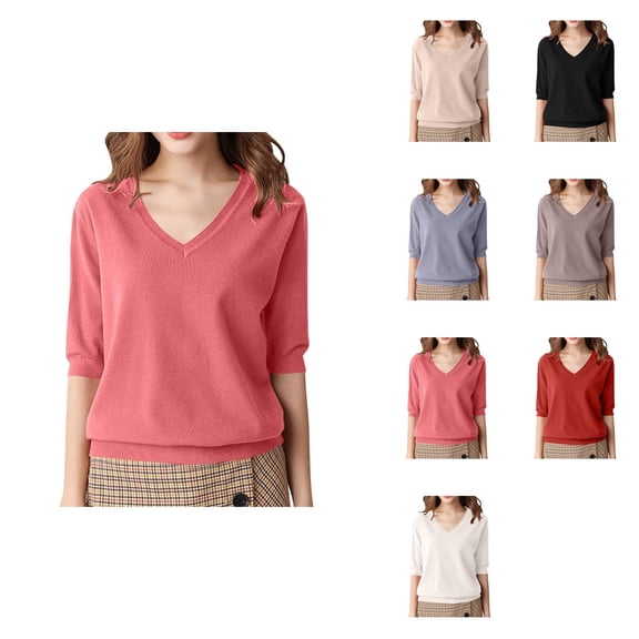 Solid Color Knit Sweater Top Crewneck Pullover Soft Comfortable Casual Long Sleeve For Fall Winter Fashion