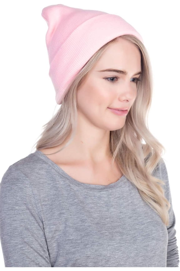 Knitted Beanie Hat for Men Women - Unisex Cuffed Plain Skull Knit Hat Cap