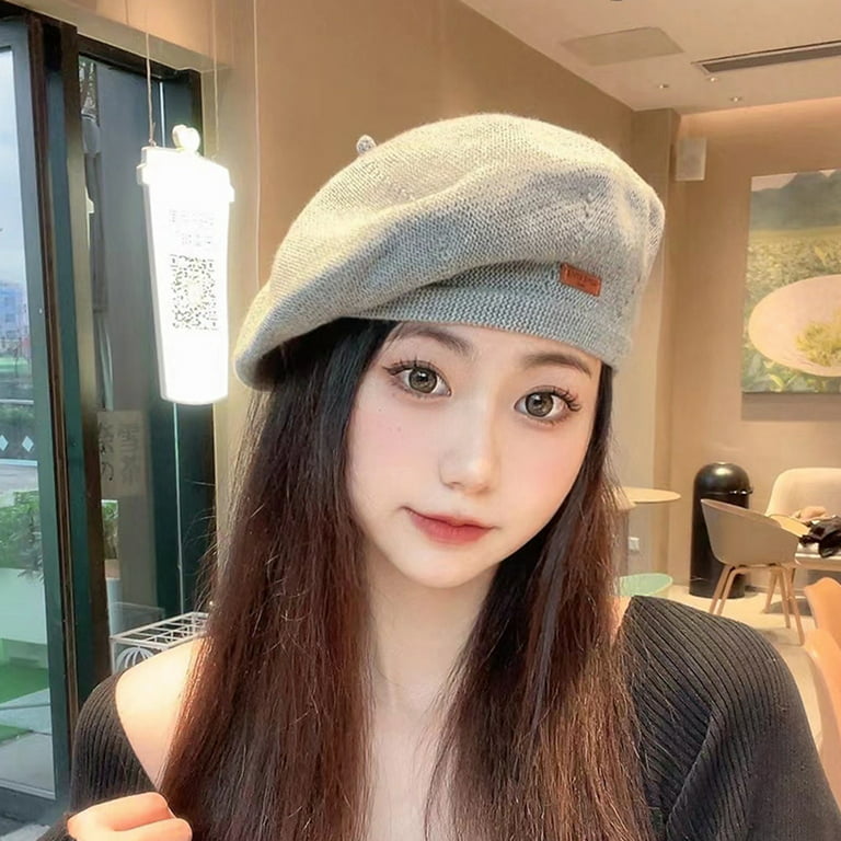 Korean Style Knitted Hat Newsboy Cap Wool Cap Casual Wool Beret Girl