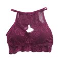 thumbnail image 1 of Solid Color Lace Bra Camisole Women's Integrated Daily Wear Comfort Stretch Adjustable Lingerie All Season Fashion #Wine,Free Size, 1 of 3