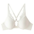 thumbnail image 1 of Solid Color Lace Front Button Bra, Cross Back Design, Women's Lingerie for Fashion or Everyday Wear, Comfortable and Seductive White,L, 1 of 8