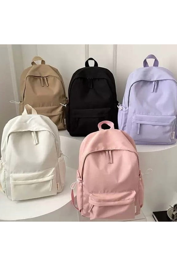 Solid Color Large Capacity Simple Casual Oxford Cloth Backpack for Men and Women