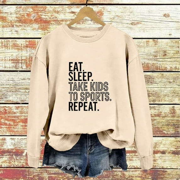 Solid Color Letter Print Pullover Sweatshirt For Women Casual Round Neck Long Sleeve Hoodie Sweater Jacket Women Set Winged Sweater Festive Sweatshirt Hoodie Light Oversized Hoodie Fashion Shirt Baggy