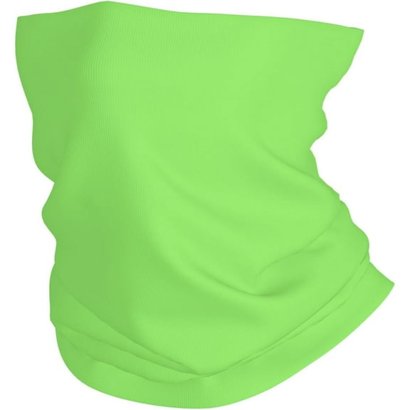 Solid Color Light Green Neck Gaiter Face Mask for Men Women, Funny Versatile Elastic Balaclavas, Printed Scarf Mask