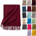 thumbnail image 1 of Solid Color Lightweight Women Fleece Feel Scarf Soft Warm Winter Scarf for Cold Weather Blanket Scarves Pashmina Shawl Wrap Winter Accessories for Women Thin Comfortable Neck Scarves, 1 of 3