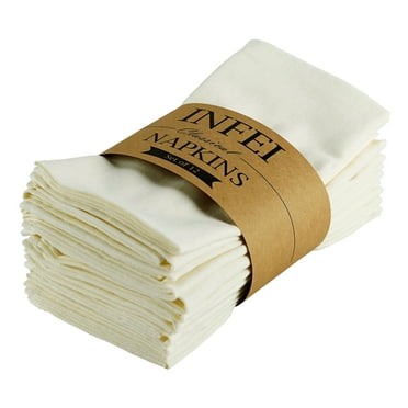 Solid Color Linen Cotton Thin Dinner Cloth Napkins Set of 12 (40 x 40 cm) for Events & Home Use