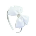 thumbnail image 1 of Solid Color Little Girls Boutique Tiara Headwear Hair Hoop Ribbon Headbands Bow Hairband Kids Hair Accessories WHITE, 1 of 8