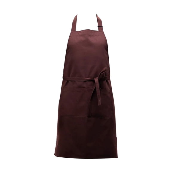 Solid Color Long Aprons with Adjustable Neck and Water-Resistant Coating for Professional Chefs and Food Service Staff