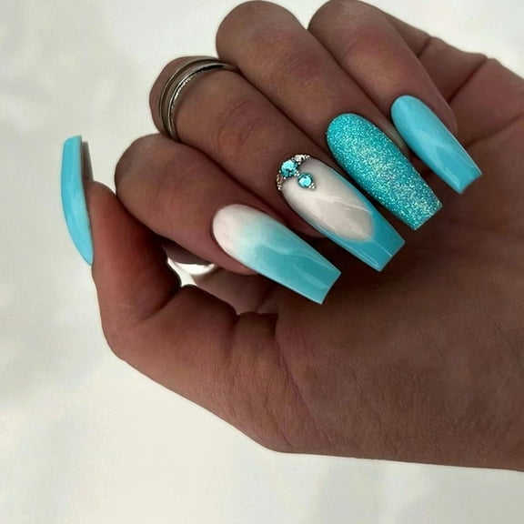 Solid Color Long Ballet Nail Diamond In The Debris Salt Sweet Girl Wear Nail