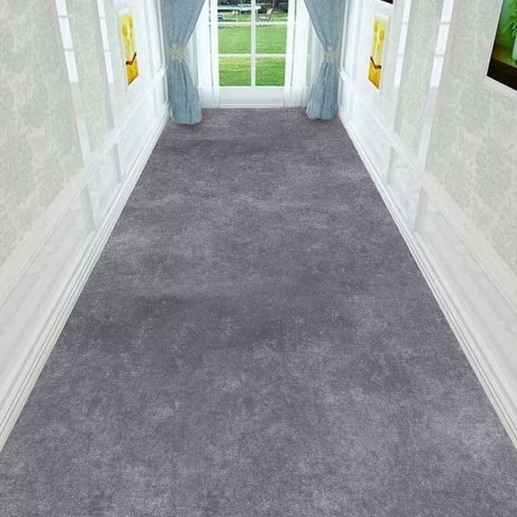 Solid Color Long Corridor Floor Mat French Simple Hotel Runner Carpets Non-slip Entrance Hallway Car