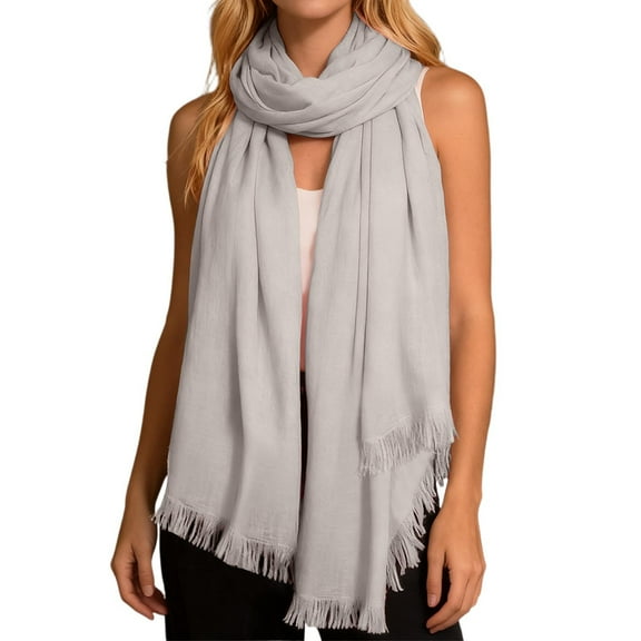 Solid Color Long Scarf For Women Soft Breathable Versatile Fashion Wrap Shawl Elegant Daily Wear Accessory