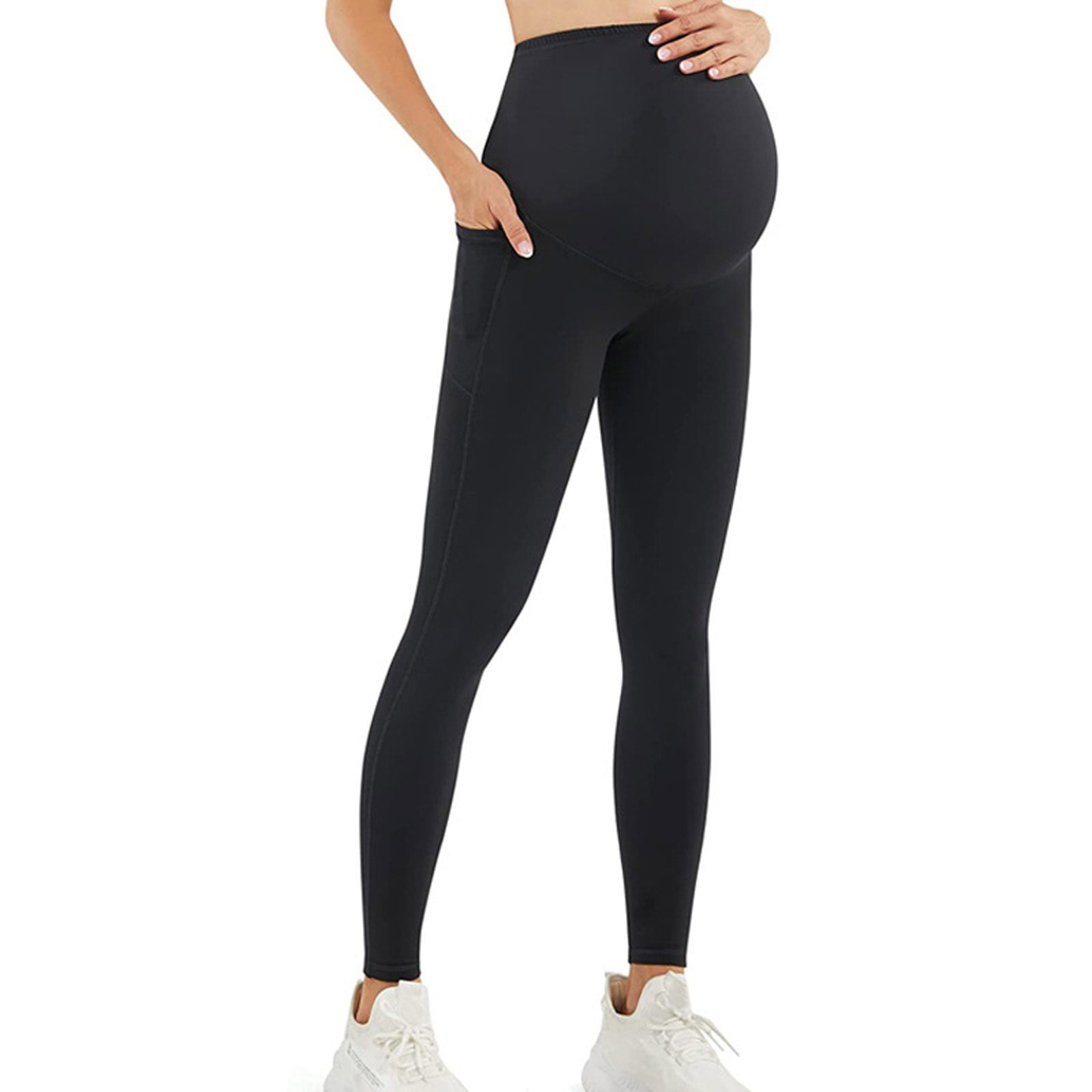 GAQLIVE Solid Color Maternity Leggings High Waist Maternity Trousers ...