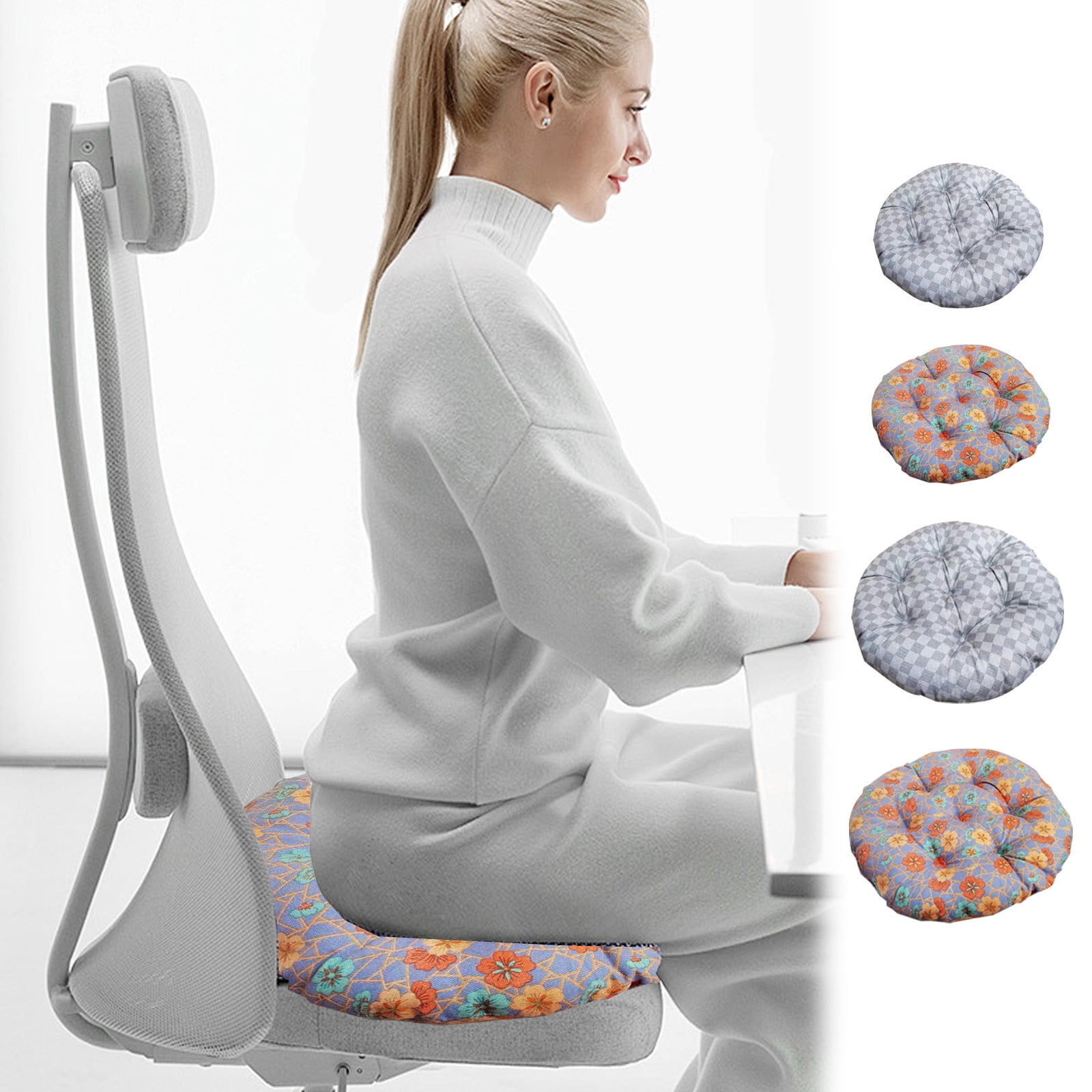 Solid Color Memory Foam Chair Cushion | Thick Soft Seating Pad for ...