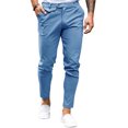 thumbnail image 1 of Solid Color Men Casual Pencil Pants Long Trousers, 1 of 4