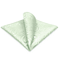thumbnail image 1 of Solid Color Mens Pocket Square Silk Paisley Light Green Honeydew, 1 of 6