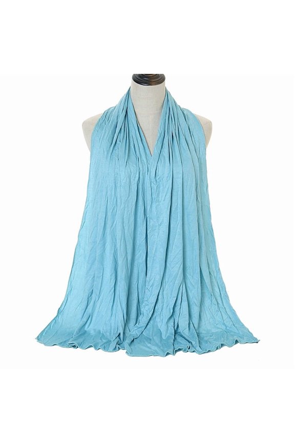Solid Color Mercerized Cotton Head Scarf, 170x60cm Jersey Hijab Wrap,170*60cm,15