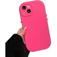 thumbnail image 1 of Solid Color Metal Button Simple Classic Soft Silicone Case Compatible with iPhone Case (iPhone 14 Pro Max,Rose), 1 of 9