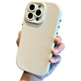 thumbnail image 1 of Solid Color Metal Button Simple Classic Soft Silicone Case Compatible with iPhone Case (iPhone 14 Pro,White), 1 of 9