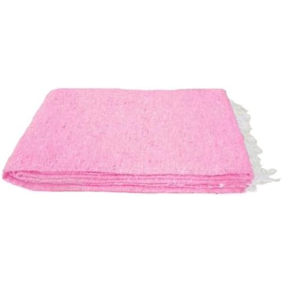 Solid Color Mexican Yoga Blanket – Large Handwoven Throw for Yoga, Beach, Camping or Home – Soft and Durable Cotton Blend