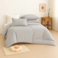 thumbnail image 1 of Solid Color Microfiber Bedding Set – Luxuriously Soft, Durable & Breathable, All Season Comforter/Duvet Cover Set with Zipper Closure & Corner Ties, 1 of 5