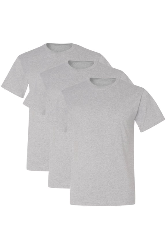 Solid Color Military Style T-Shirts | Poly/Cotton Army Short Sleeve Crewneck Tee Shirts | 3 Pack (Ash, XX-Large)